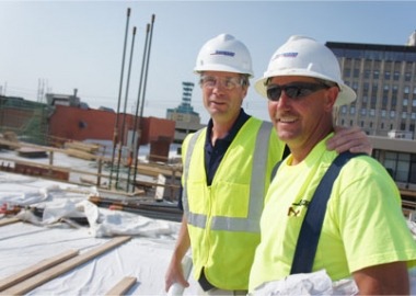 employees are roof of building